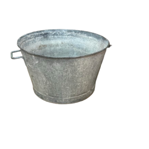 Grande bassine en zinc vintage pour décoration événementielle ou rafraîchisseur de bouteilles