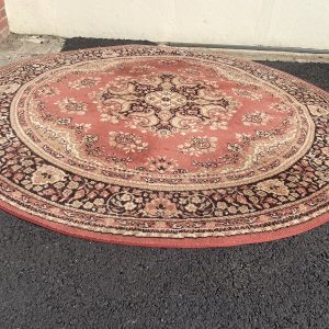 Tapis moyen rond rosé
