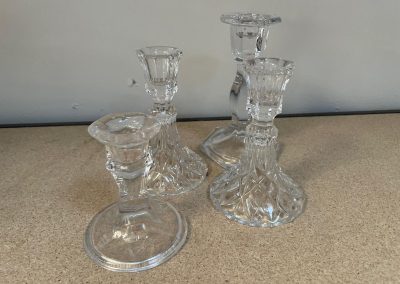 Bougeoir haut en verre ciselé vintage pour décoration de table mariage élégant